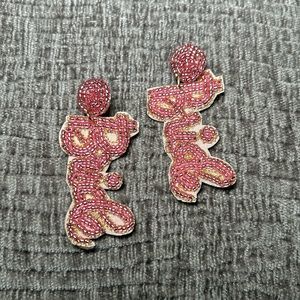 New pink seed bead earrings